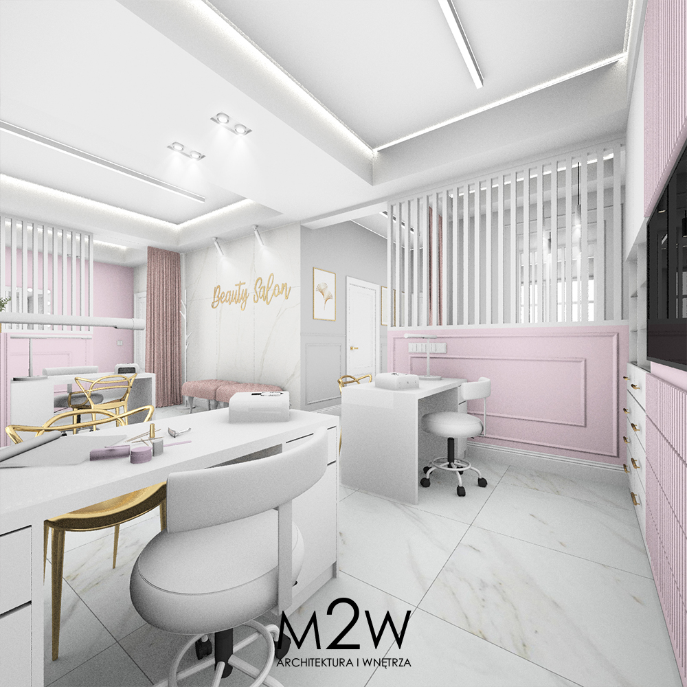 SALON KOMSETYCZNY BEAUTY (3) okrągłe krzesła przy stołach