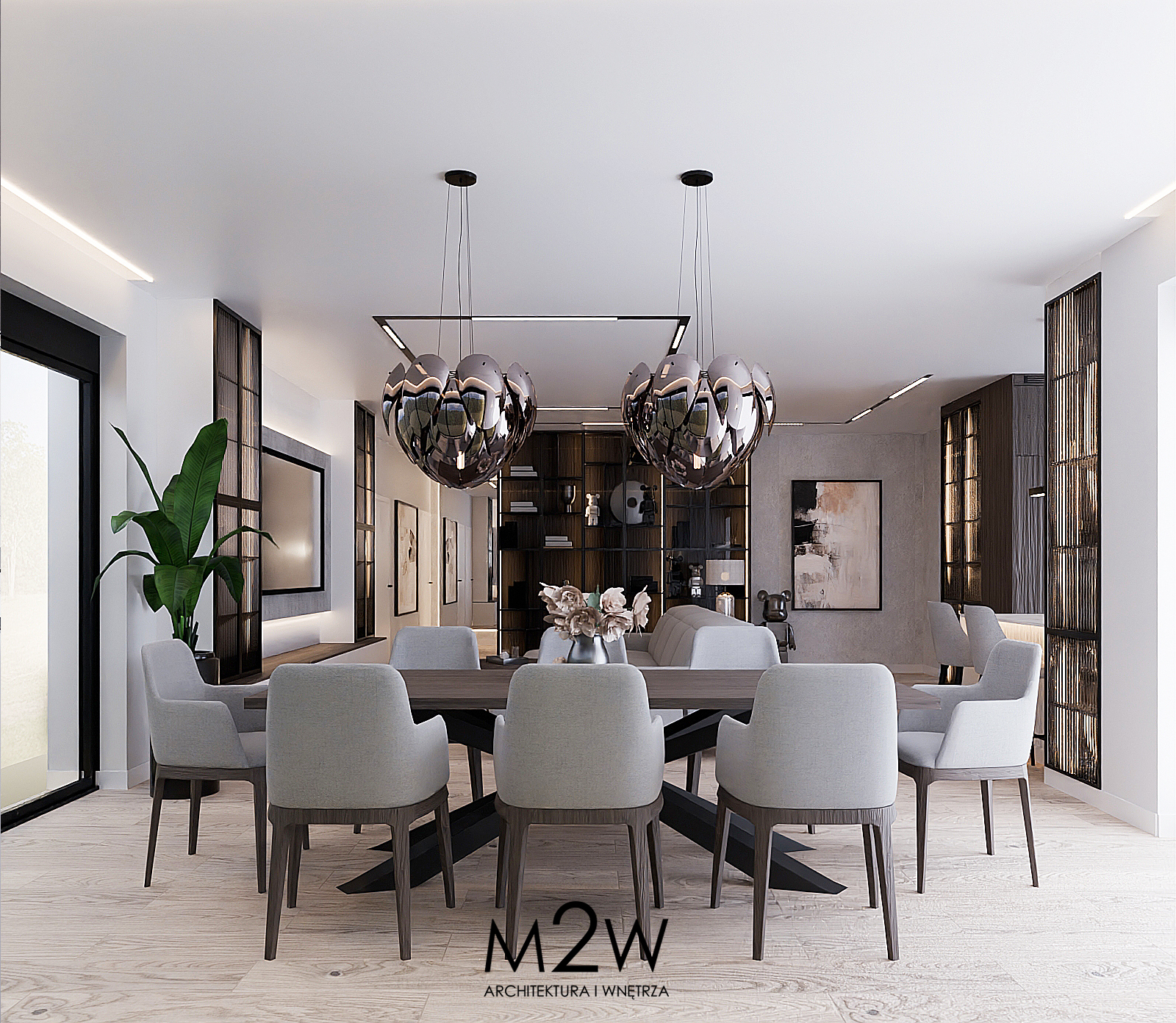 projektant wnętrz w Zielonej Górze pokazuje jadalnię